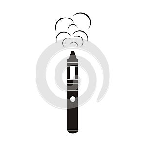 Icon of electronic cigarette and vapor cloud. Vapor shop logotype.