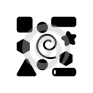 Black solid icon for Elements, inwardness and geometric photo