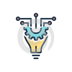 Color illustration icon for Emerging, tech and infrastructure