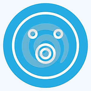 Icon Emoticon Flashed. suitable for Emoticon symbol. blue eyes style. simple design editable. design template vector. simple