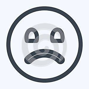 Icon Emoticon Sad 2 - Line Style