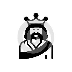 Black solid icon for Emperor, monarch and sultan