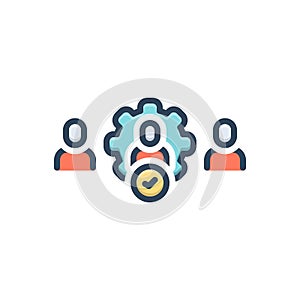 Color illustration icon for Employ, appoint and destine photo