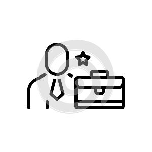 Black line icon for Employee, manager and case photo