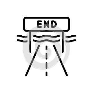 Black line icon for Ended, finished and consummate photo