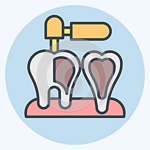 Icon Endodontist. related to Dentist symbol. color mate style. simple design editable. simple illustration photo