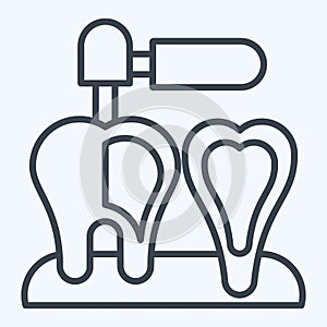 Icon Endodontist. related to Dentist symbol. line style. simple design editable. simple illustration