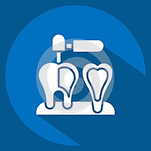 Icon Endodontist. related to Dentist symbol. long shadow style. simple design editable. simple illustration photo