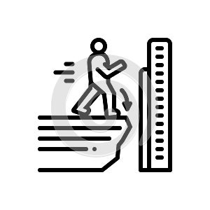 Black line icon for Endpoints, pointer and finish