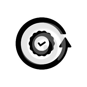 Black solid icon for Ensuring, assure and establish photo