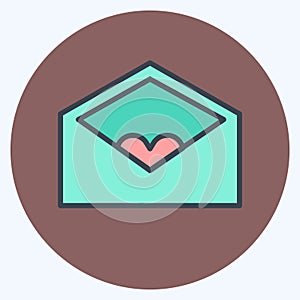 Icon Envelop. suitable for Wedding symbol. color mate style. simple design editable. design template vector. simple symbol