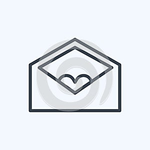 Icon Envelop. suitable for Wedding symbol. line style. simple design editable. design template vector. simple symbol illustration