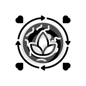 Black solid icon for Environment, climate and global