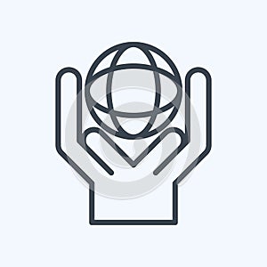 Icon Environmental. related to Volunteering symbol. line style. Help and support. friendship