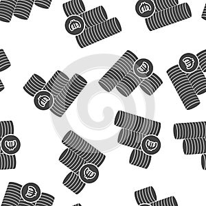 Icon of euro currency. Euro money currency seamless pattern on a white background