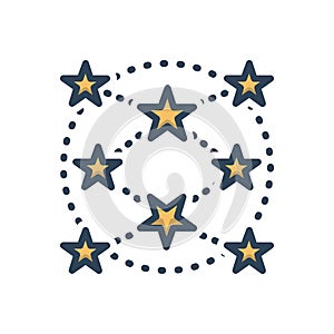 Color illustration icon for Everywhere, ubiquitously and anywhere