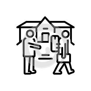 Black line icon for Eviction, removal and ejectment