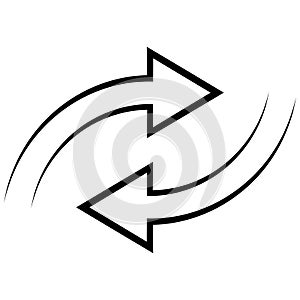 Icon exchange change replace, switch return reverse trade arrow, barter logo