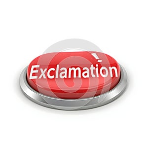 Exclamatory button icon isolated on white background photo