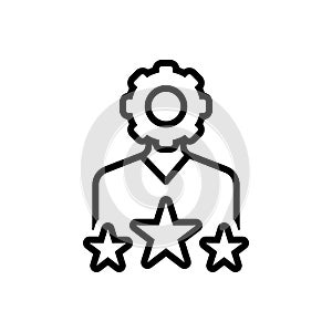 Black line icon for Expertise, ability and expertness