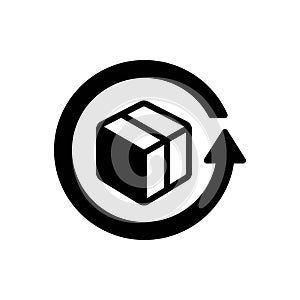 Black solid icon for Export, exportation and smuggle photo
