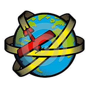 icon that expresses the concept of travel around the world