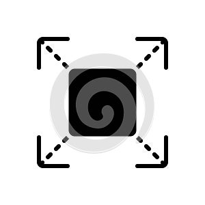Black solid icon for Extend, prolong and expand photo