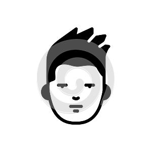 Black solid icon for Face, countenance and visage photo