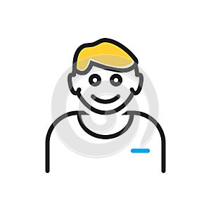 Multi color icon for Face, countenance and mask