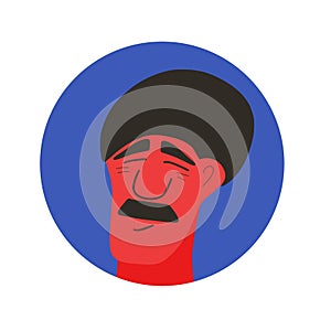 Icon with face. Vector flat color design