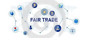icon fair trade for business commerce financial partnership producer market sale