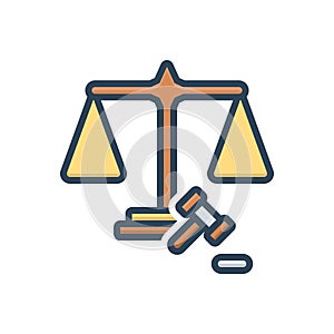Color illustration icon for Fairly, justly and justice