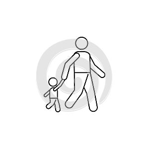 Icon, family, line, father, son, people, child, outline, vector, human, woman, background, illustration, man, symbol, male, mother