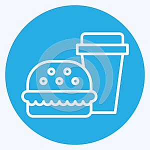 Icon Fast Food. related to Hepatologist symbol. blue eyes style. simple design editable. simple illustration