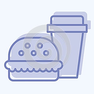 Icon Fast Food. related to Hepatologist symbol. two tone style. simple design editable. simple illustration