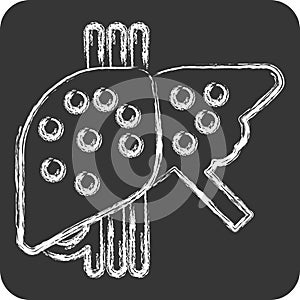 Icon Fatty Liver. related to Hepatologist symbol. chalk Style. simple design editable. simple illustration