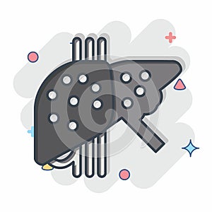 Icon Fatty Liver. related to Hepatologist symbol. comic style. simple design editable. simple illustration