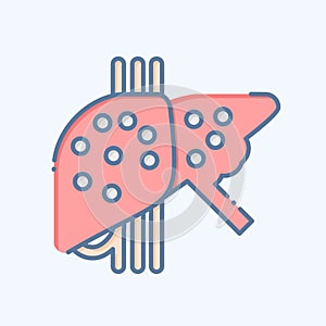Icon Fatty Liver. related to Hepatologist symbol. doodle style. simple design editable. simple illustration
