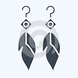 Icon Feather Earning. related to Indigenous People symbol. glyph style. simple design editable. simple illustration