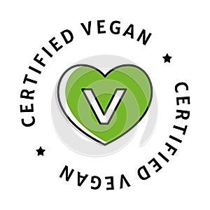 An icon featuring a circular vegan product seal, highlighting the endorsement of veganism, certified plant-based choices, and the