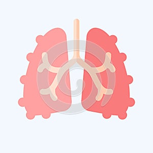 Icon Fibrosis. related to Respiratory Therapy symbol. flat style. simple design editable. simple illustration