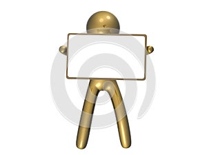 icon figure with blank message board