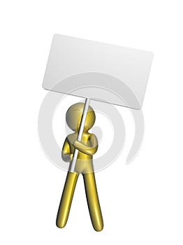 icon figure with blank message board