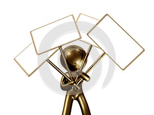 icon figure with blank message board