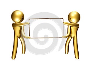 icon figure with blank message board