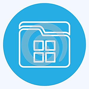 Icon File Manager. suitable for Mobile Apps symbol. blue eyes style. simple design editable. design template vector. simple symbol