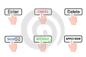 icon finger click click many computer buttons