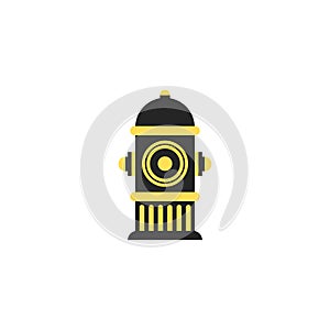 Icon fire hydrant. Single silhouette fire equipment icon. Vector illustration. Flat style.