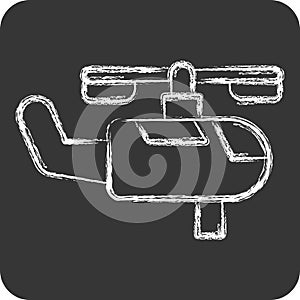 Icon Firefighting Helicopter. related to Firefighter symbol. chalk Style. simple design editable. simple illustration