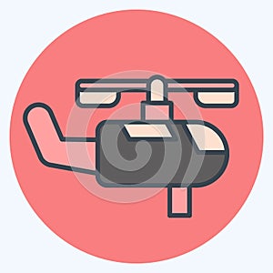 Icon Firefighting Helicopter. related to Firefighter symbol. color mate style. simple design editable. simple illustration
